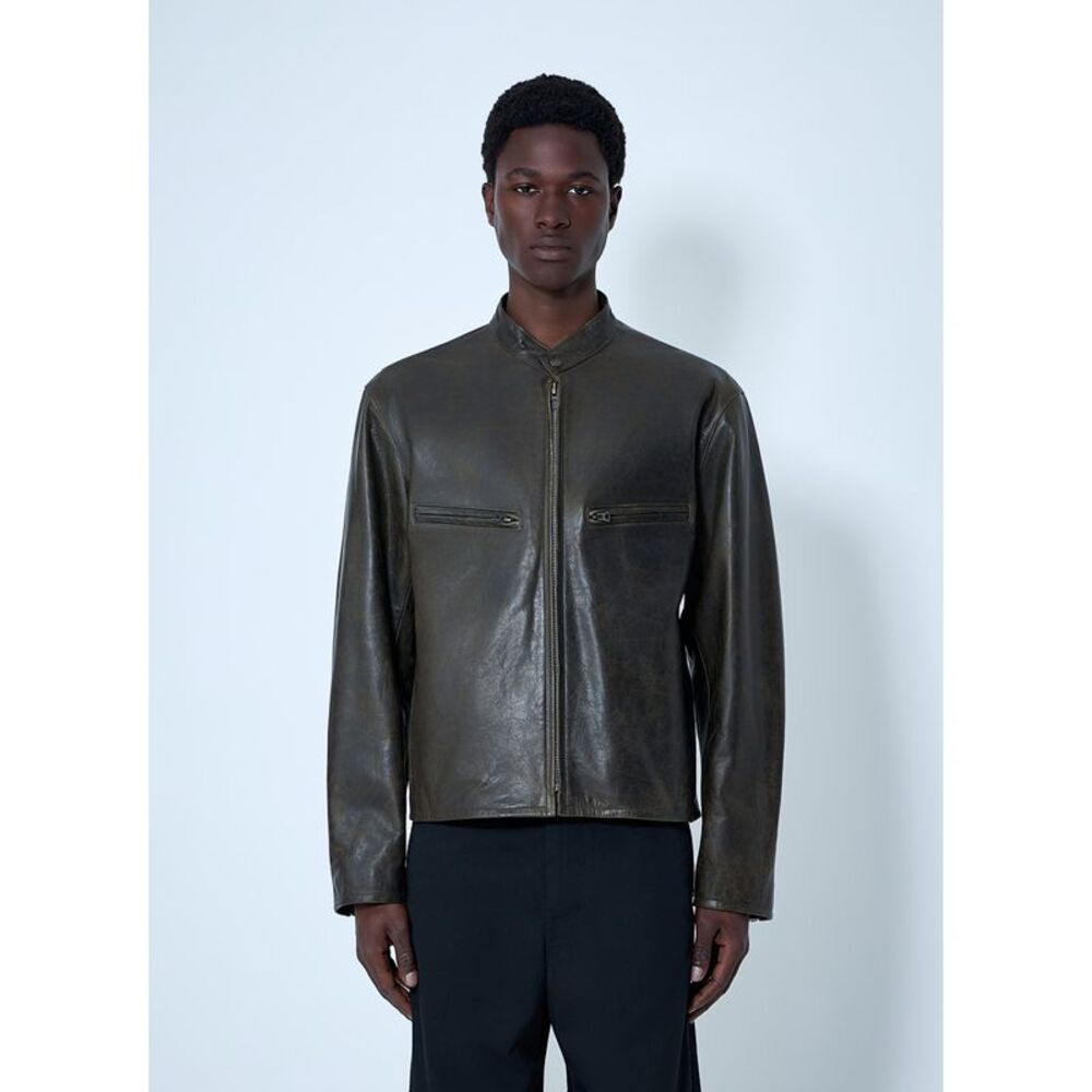 Lemaire Men Leather Zip Jacket
